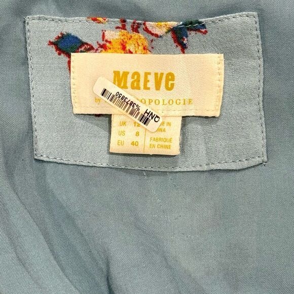 Anthropologie Maeve Rosalia Wrap Dress Blue Women’s 8 - Picture 3 of 4